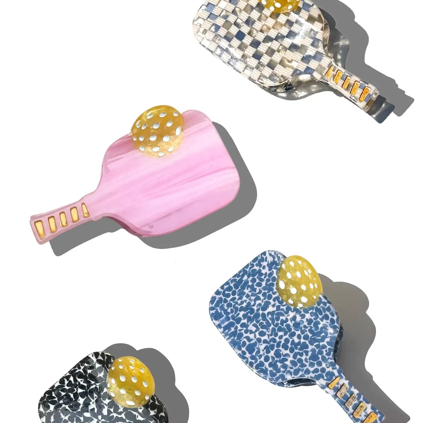 Pickleball Paddle Hair Claw |  Blue Speckle