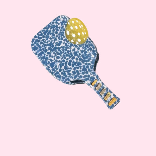 Pickleball Paddle Hair Claw |  Blue Speckle